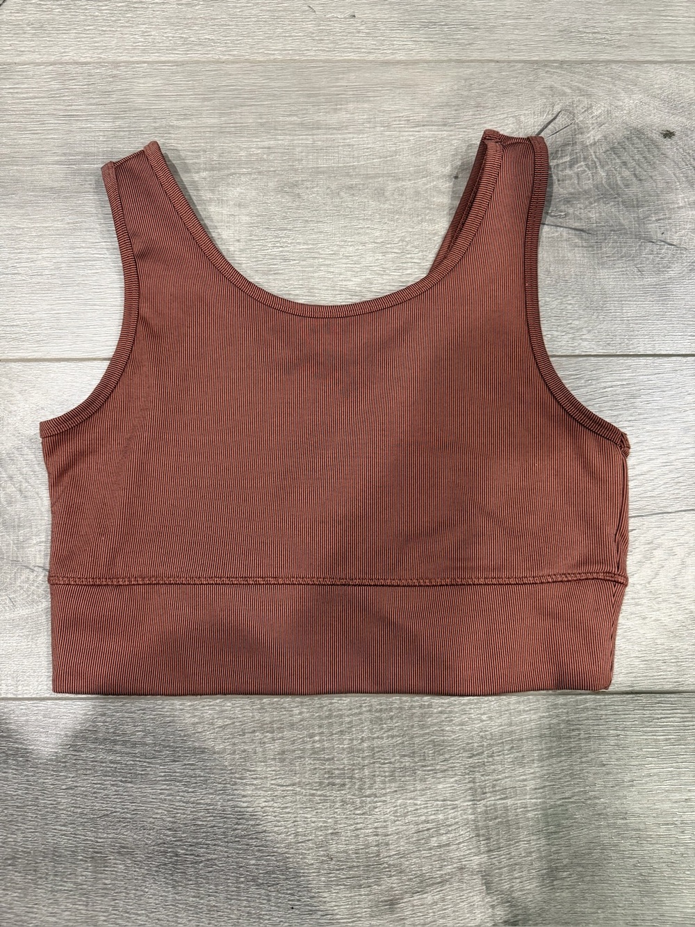 Zella Ribbed Crop Sports Bra in Brown - Picture 2 of 5